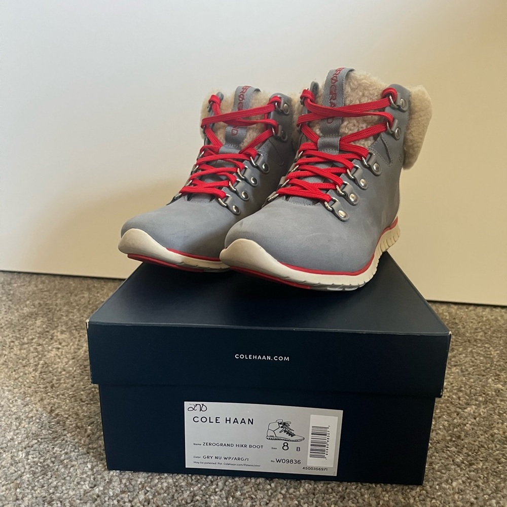 Cole Haan Women's Gray and Red Boots